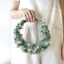 画像をギャラリービューアに読み込む, アジサイのリース 紫陽花 直径 24cm