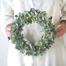 画像をギャラリービューアに読み込む, アジサイのリース 紫陽花 直径 24cm