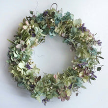 画像をギャラリービューアに読み込む, アジサイのリース 紫陽花 直径 24cm