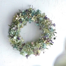 画像をギャラリービューアに読み込む, アジサイのリース 紫陽花 直径 24cm