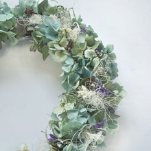 画像をギャラリービューアに読み込む, アジサイのリース 紫陽花 直径 24cm