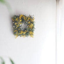 画像をギャラリービューアに読み込む, ミモザとフレッシュグリーンのスクエアリース