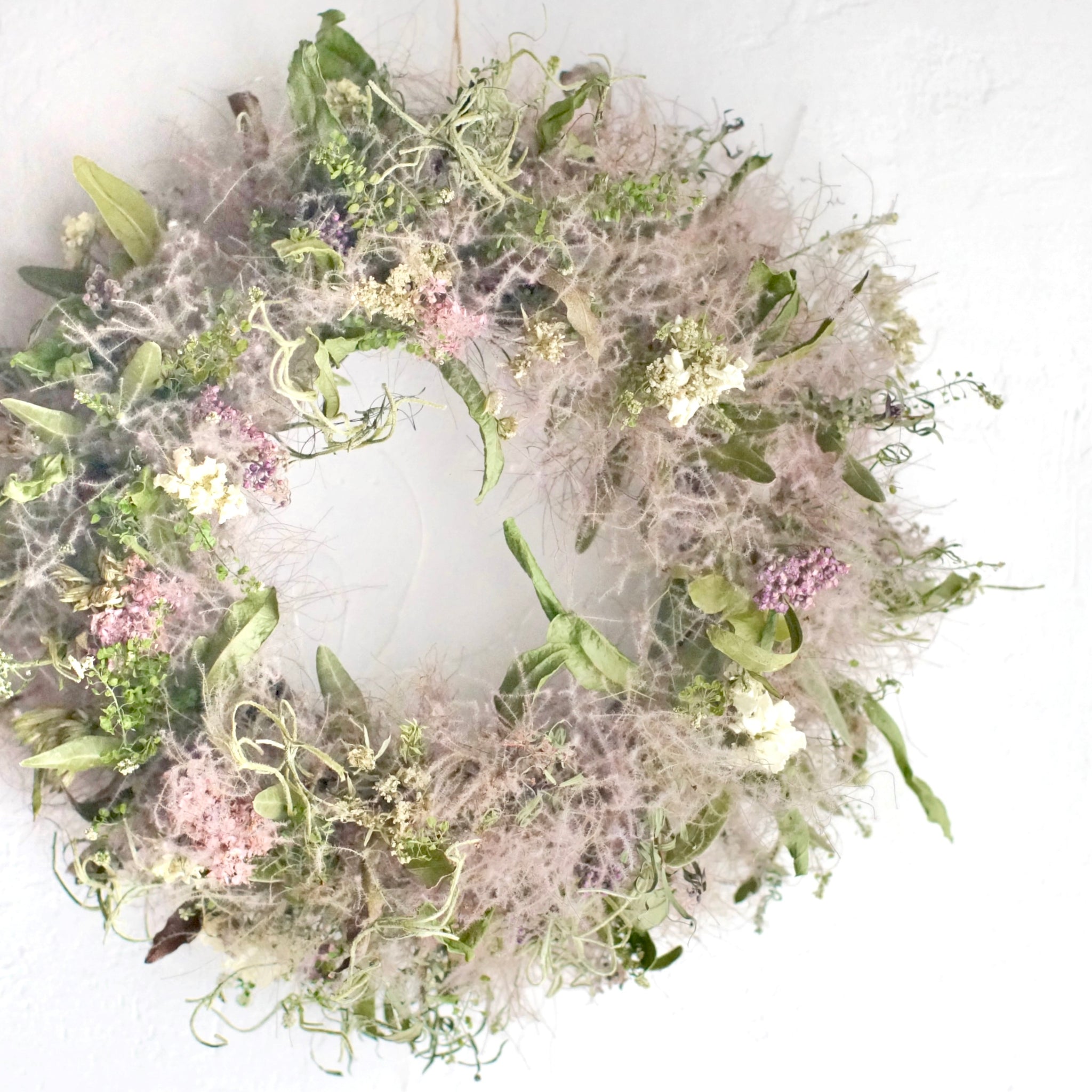 展示作品✭ふわふわ✢スモークツリーと木ノ実達のナチュラルリース✢小