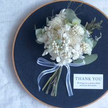 画像をギャラリービューアに読み込む, 特別な日のギフトに｜刺繍枠のフラワーブーケ ネイビー
