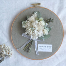 画像をギャラリービューアに読み込む, 特別な日のギフトに｜刺繍枠のフラワーブーケ グラスベージュ
