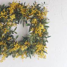 画像をギャラリービューアに読み込む, ミモザとフレッシュグリーンのスクエアリース
